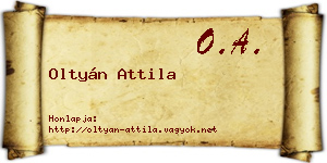 Oltyán Attila névjegykártya
